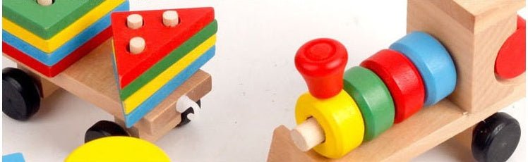 Wooden Train Three - section Tractor Toy Children's Intelligence Puzzle Toys Educational Toys - Eshtree